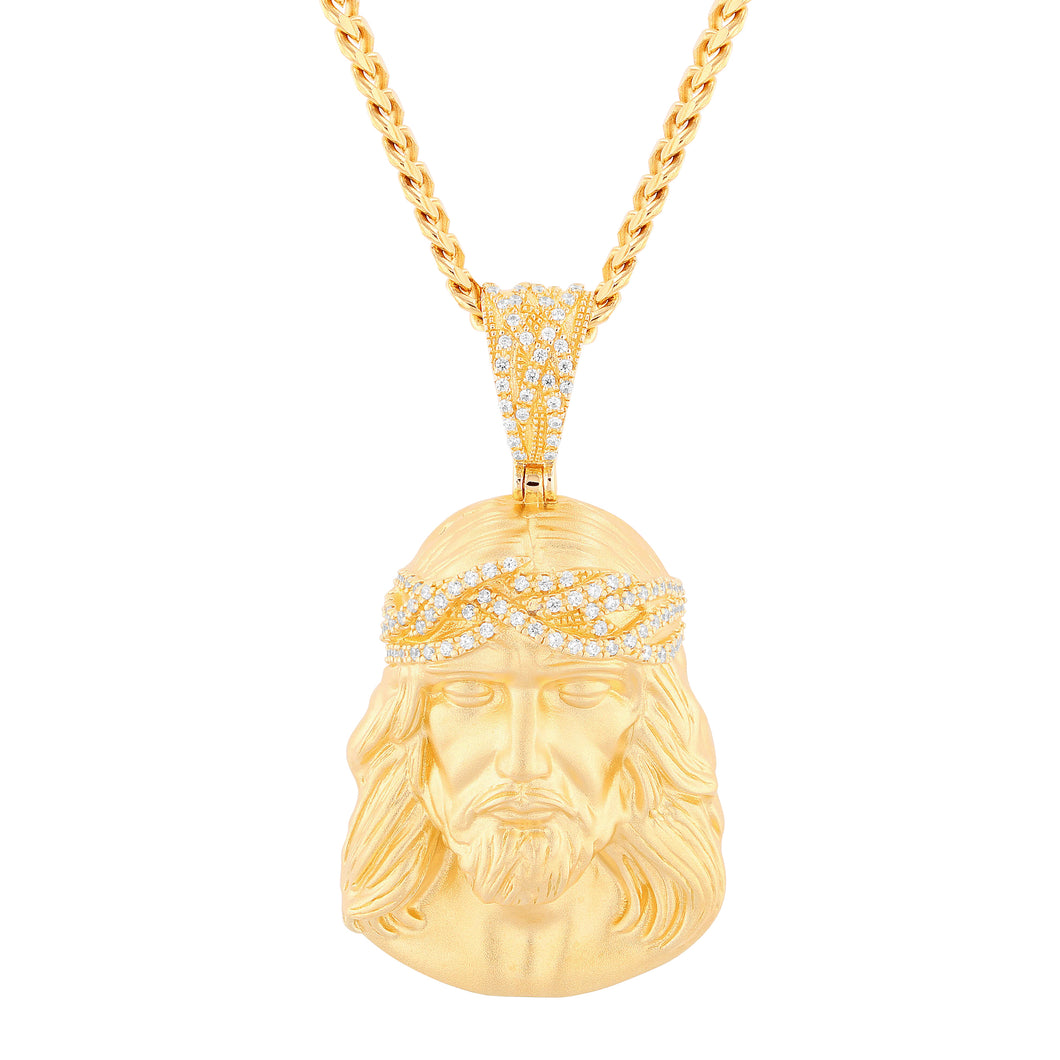 Face of Jesus Pendant (14K/18K Gold & Diamonds)