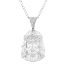 Load image into Gallery viewer, Face of Jesus Pendant (.925 Silver&amp; CZ)
