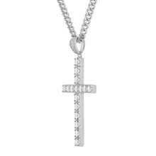 Load image into Gallery viewer, Cross II Pendant (.925 Silver &amp; CZ)
