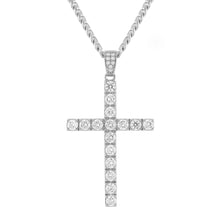 Load image into Gallery viewer, Cross II Pendant (.925 Silver &amp; CZ)
