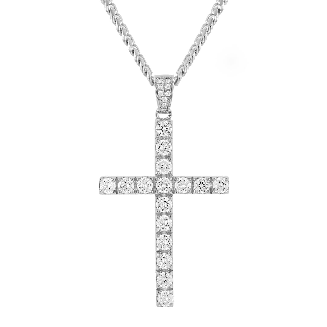 Cross II Pendant (.925 Silver & CZ)