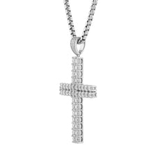 Load image into Gallery viewer, Cross III Pendant (.925 Silver &amp; CZ)
