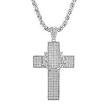 Load image into Gallery viewer, Thorn Cross Pendant (.925 Silver &amp; CZ)
