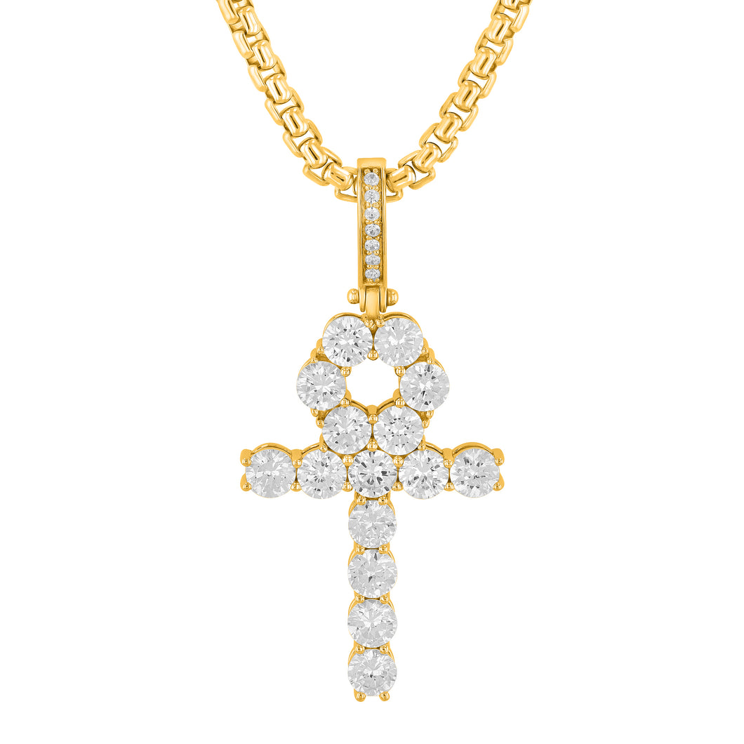 Diamond Ankh Cross (14K/18K Gold. & Diamonds)