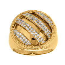 Load image into Gallery viewer, Striped Ice Ring (14K/18K Gold &amp; Diamonds)
