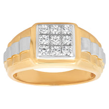 Load image into Gallery viewer, Square Rolex Ring (.925 Silver &amp; CZ)
